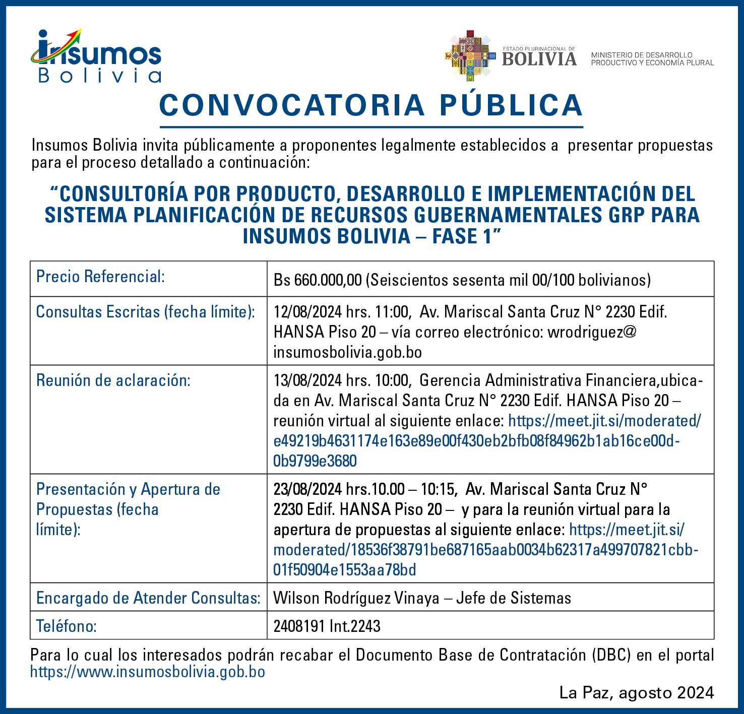 CONVOCATORIA GRP FASE 1